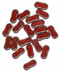 20 4x16mm Two Hole Spacer - Transparent Garnet